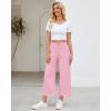 imageGRAPENT Wide Leg Jeans Woman Trendy Cropped High Waisted Front Seam Casual Stretchy Denim Trouser Jeans with PocketsRose Pink