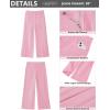 imageGRAPENT Wide Leg Jeans Woman Trendy Cropped High Waisted Front Seam Casual Stretchy Denim Trouser Jeans with PocketsRose Pink