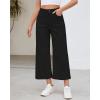 imageGRAPENT Wide Leg Jeans Woman Trendy Cropped High Waisted Front Seam Casual Stretchy Denim Trouser Jeans with PocketsTrue Black