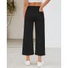 imageGRAPENT Wide Leg Jeans Woman Trendy Cropped High Waisted Front Seam Casual Stretchy Denim Trouser Jeans with PocketsTrue Black