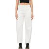 imageGRAPENT Barrel Jeans for Women High Waisted Trendy Wide Leg Baggy Ankle Length Stretchy Denim Trouser Jeans with PocketsCream White