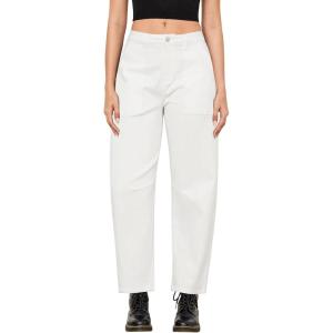 imageGRAPENT Barrel Jeans for Women High Waisted Trendy Wide Leg Baggy Ankle Length Stretchy Denim Trouser Jeans with PocketsCream White
