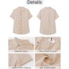imageGRAPENT Linen Shirts for Women Trendy Button Down Shirts Short Sleeve Casual Collared Blouses Summer Tops with PocketBeige