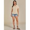 imageGRAPENT Linen Shirts for Women Trendy Button Down Shirts Short Sleeve Casual Collared Blouses Summer Tops with PocketBeige