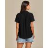 imageGRAPENT Linen Shirts for Women Trendy Button Down Shirts Short Sleeve Casual Collared Blouses Summer Tops with PocketBlack