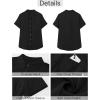 imageGRAPENT Linen Shirts for Women Trendy Button Down Shirts Short Sleeve Casual Collared Blouses Summer Tops with PocketBlack