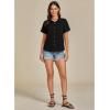 imageGRAPENT Linen Shirts for Women Trendy Button Down Shirts Short Sleeve Casual Collared Blouses Summer Tops with PocketBlack