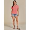 imageGRAPENT Linen Shirts for Women Trendy Button Down Shirts Short Sleeve Casual Collared Blouses Summer Tops with PocketCoral Red