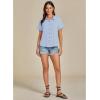 imageGRAPENT Linen Shirts for Women Trendy Button Down Shirts Short Sleeve Casual Collared Blouses Summer Tops with PocketIce Blue