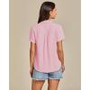 imageGRAPENT Linen Shirts for Women Trendy Button Down Shirts Short Sleeve Casual Collared Blouses Summer Tops with PocketPink