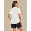 imageGRAPENT Linen Shirts for Women Trendy Button Down Shirts Short Sleeve Casual Collared Blouses Summer Tops with PocketWhite