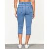 imageGRAPENT Capris Jeans for Women High Waisted Trendy Pull On Elastic Waist Split Hem Skinny Stretchy Denim Capri PantsBreezy Blue