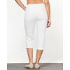 imageGRAPENT Capris Jeans for Women High Waisted Trendy Pull On Elastic Waist Split Hem Skinny Stretchy Denim Capri PantsCream White