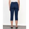 imageGRAPENT Capris Jeans for Women High Waisted Trendy Pull On Elastic Waist Split Hem Skinny Stretchy Denim Capri PantsNightfall Blue