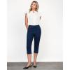 imageGRAPENT Capris Jeans for Women High Waisted Trendy Pull On Elastic Waist Split Hem Skinny Stretchy Denim Capri PantsNightfall Blue