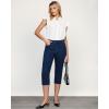 imageGRAPENT Capris Jeans for Women High Waisted Trendy Pull On Elastic Waist Split Hem Skinny Stretchy Denim Capri PantsNightfall Blue