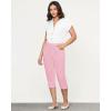 imageGRAPENT Capris Jeans for Women High Waisted Trendy Pull On Elastic Waist Split Hem Skinny Stretchy Denim Capri PantsPink