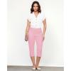 imageGRAPENT Capris Jeans for Women High Waisted Trendy Pull On Elastic Waist Split Hem Skinny Stretchy Denim Capri PantsPink
