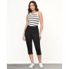 imageGRAPENT Capris Jeans for Women High Waisted Trendy Pull On Elastic Waist Split Hem Skinny Stretchy Denim Capri PantsWashed Black