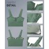 imageGRAPENT Bikini Tops for Women Cropped Tankini Tops Beach V Bar Padded Ruched Adjustable Strap Swimsuit Swim Top OnlyArmy Green
