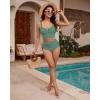 imageGRAPENT Bikini Tops for Women Cropped Tankini Tops Beach V Bar Padded Ruched Adjustable Strap Swimsuit Swim Top OnlyArmy Green