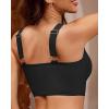 imageGRAPENT Bikini Tops for Women Cropped Tankini Tops Beach V Bar Padded Ruched Adjustable Strap Swimsuit Swim Top OnlyBlack