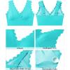 imageGRAPENT Bikini Tops for Women Scalloped Bathing Suit Beach Padded Adjustable Cropped Tankini Swimwear Swim Top OnlyAqua Blue