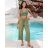 imageGRAPENT Bikini Tops for Women Scalloped Bathing Suit Beach Padded Adjustable Cropped Tankini Swimwear Swim Top OnlyArmy Green