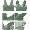 imageGRAPENT Bikini Tops for Women Scalloped Bathing Suit Beach Padded Adjustable Cropped Tankini Swimwear Swim Top OnlyArmy Green