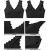 imageGRAPENT Bikini Tops for Women Scalloped Bathing Suit Beach Padded Adjustable Cropped Tankini Swimwear Swim Top OnlyBlack