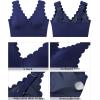imageGRAPENT Bikini Tops for Women Scalloped Bathing Suit Beach Padded Adjustable Cropped Tankini Swimwear Swim Top OnlyNavy Blue