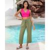imageGRAPENT Bikini Tops for Women Scalloped Bathing Suit Beach Padded Adjustable Cropped Tankini Swimwear Swim Top OnlyNeon Pink