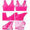 imageGRAPENT Bikini Tops for Women Scalloped Bathing Suit Beach Padded Adjustable Cropped Tankini Swimwear Swim Top OnlyNeon Pink