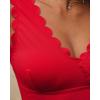 imageGRAPENT Bikini Tops for Women Scalloped Bathing Suit Beach Padded Adjustable Cropped Tankini Swimwear Swim Top OnlyRed