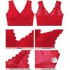 imageGRAPENT Bikini Tops for Women Scalloped Bathing Suit Beach Padded Adjustable Cropped Tankini Swimwear Swim Top OnlyRed