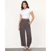 imageGRAPENT Linen Pants Women Wide Leg High Waisted Cropped Barrel Pull On Smocked Elastic Waist Summer Pants with PocketsCoffee Brown