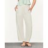 imageGRAPENT Linen Pants Women Wide Leg High Waisted Cropped Barrel Pull On Smocked Elastic Waist Summer Pants with PocketsCream White