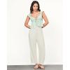 imageGRAPENT Linen Pants Women Wide Leg High Waisted Cropped Barrel Pull On Smocked Elastic Waist Summer Pants with PocketsCream White