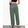 imageGRAPENT Linen Pants Women Wide Leg High Waisted Cropped Barrel Pull On Smocked Elastic Waist Summer Pants with PocketsOlive Green