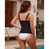 imageGRAPENT Tankini Tops for Women Twist Knot Ruched Swimsuits Beach Padded Adjustable Straps Modest Swimwear Swim Tops OnlyBlack
