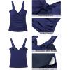 imageGRAPENT Tankini Tops for Women Twist Knot Ruched Swimsuits Beach Padded Adjustable Straps Modest Swimwear Swim Tops OnlyNavy Blue