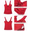 imageGRAPENT Tankini Tops for Women Twist Knot Ruched Swimsuits Beach Padded Adjustable Straps Modest Swimwear Swim Tops OnlyRed