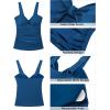 imageGRAPENT Tankini Tops for Women Twist Knot Ruched Swimsuits Beach Padded Adjustable Straps Modest Swimwear Swim Tops OnlySailor Blue