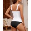 imageGRAPENT Tankini Tops for Women Twist Knot Ruched Swimsuits Beach Padded Adjustable Straps Modest Swimwear Swim Tops OnlyWhite