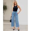 imageGRAPENT Wide Leg Jeans for Women Trendy Cropped High Waisted Front Yoke Casual Stretchy Denim Trousers Ankle Pants JeansCody Blue