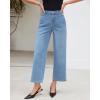 imageGRAPENT Wide Leg Jeans for Women Trendy Cropped High Waisted Front Yoke Casual Stretchy Denim Trousers Ankle Pants JeansCody Blue
