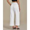 imageGRAPENT Wide Leg Jeans for Women Trendy Cropped High Waisted Front Yoke Casual Stretchy Denim Trousers Ankle Pants JeansCream White