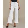 imageGRAPENT Wide Leg Jeans for Women Trendy Cropped High Waisted Front Yoke Casual Stretchy Denim Trousers Ankle Pants JeansCream White