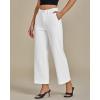 imageGRAPENT Wide Leg Jeans for Women Trendy Cropped High Waisted Front Yoke Casual Stretchy Denim Trousers Ankle Pants JeansCream White