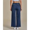 imageGRAPENT Wide Leg Jeans for Women Trendy Cropped High Waisted Front Yoke Casual Stretchy Denim Trousers Ankle Pants JeansDarkness Blue